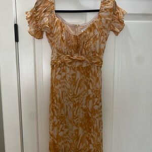 Petal & Pup Orange and Cream Midi Dress